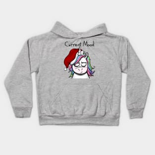 Christmas Unicorn in Quite a Mood - Light Kids Hoodie